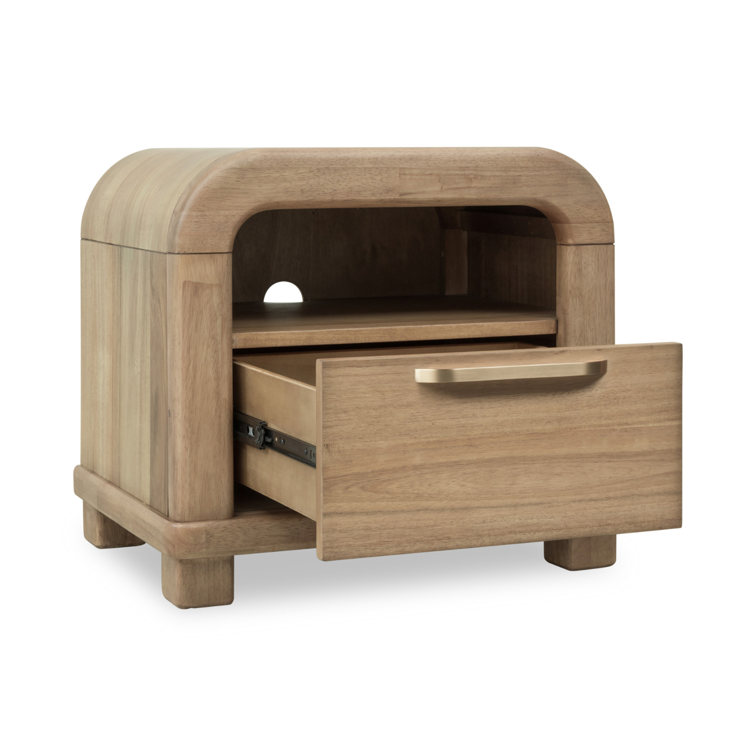 Kione One Drawer Acacia Wood Nightstand