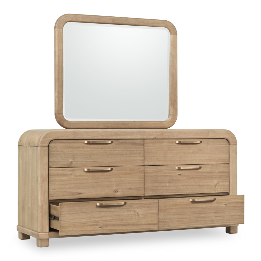 Kione Six Drawer Acacia Wood Dresser