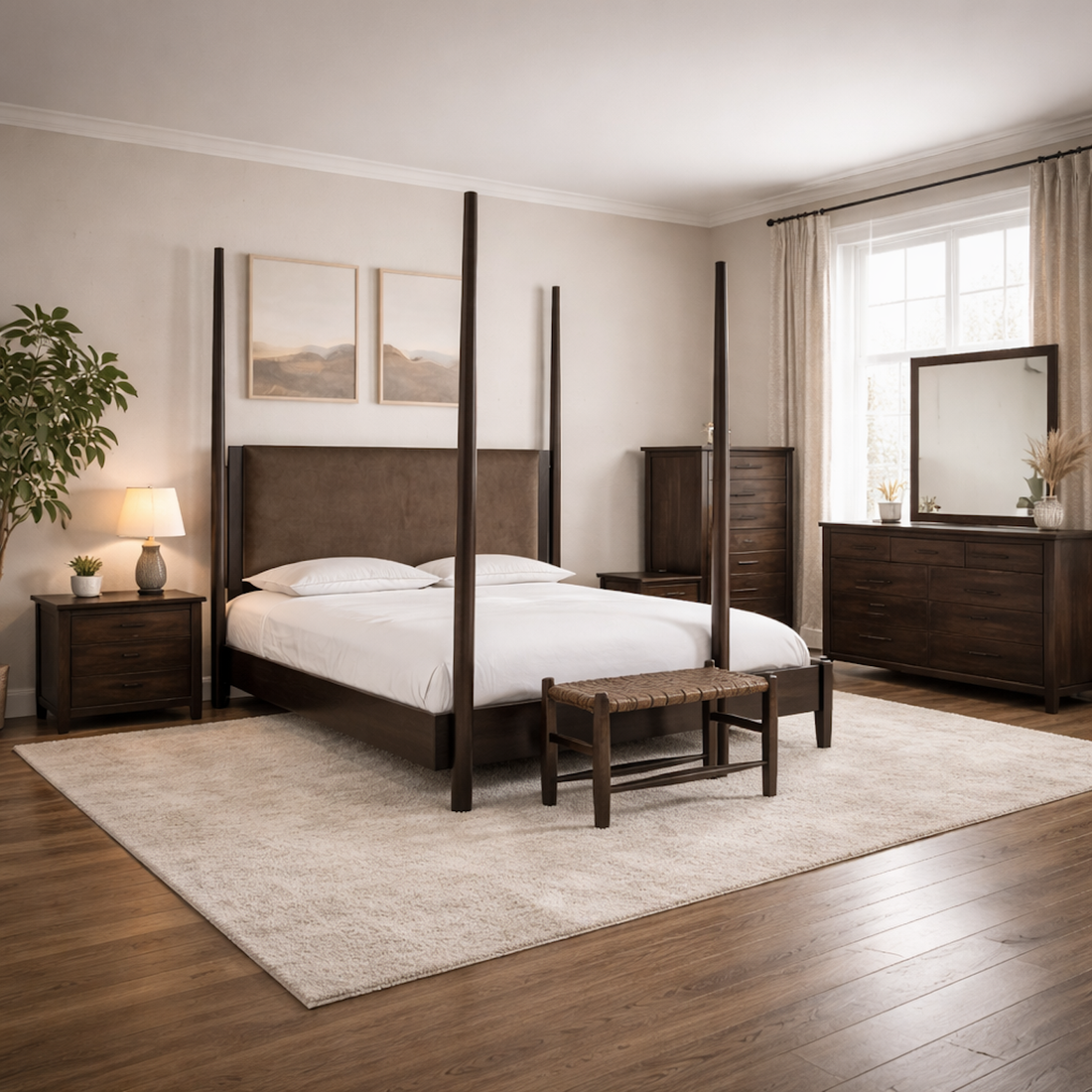 Koko Upholstered Poster Bed