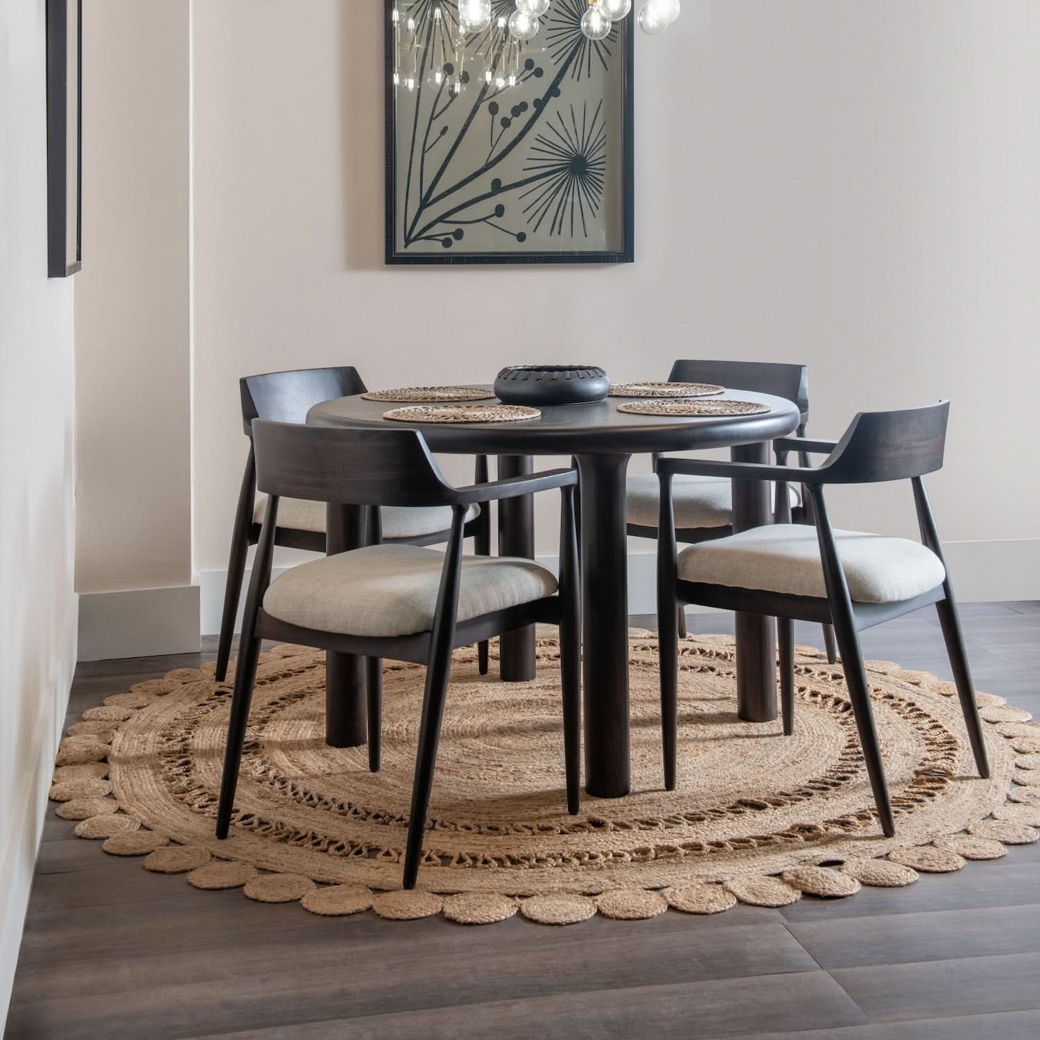 Amaroo Solid Mango Linen Upholstered Dining Arm Chair