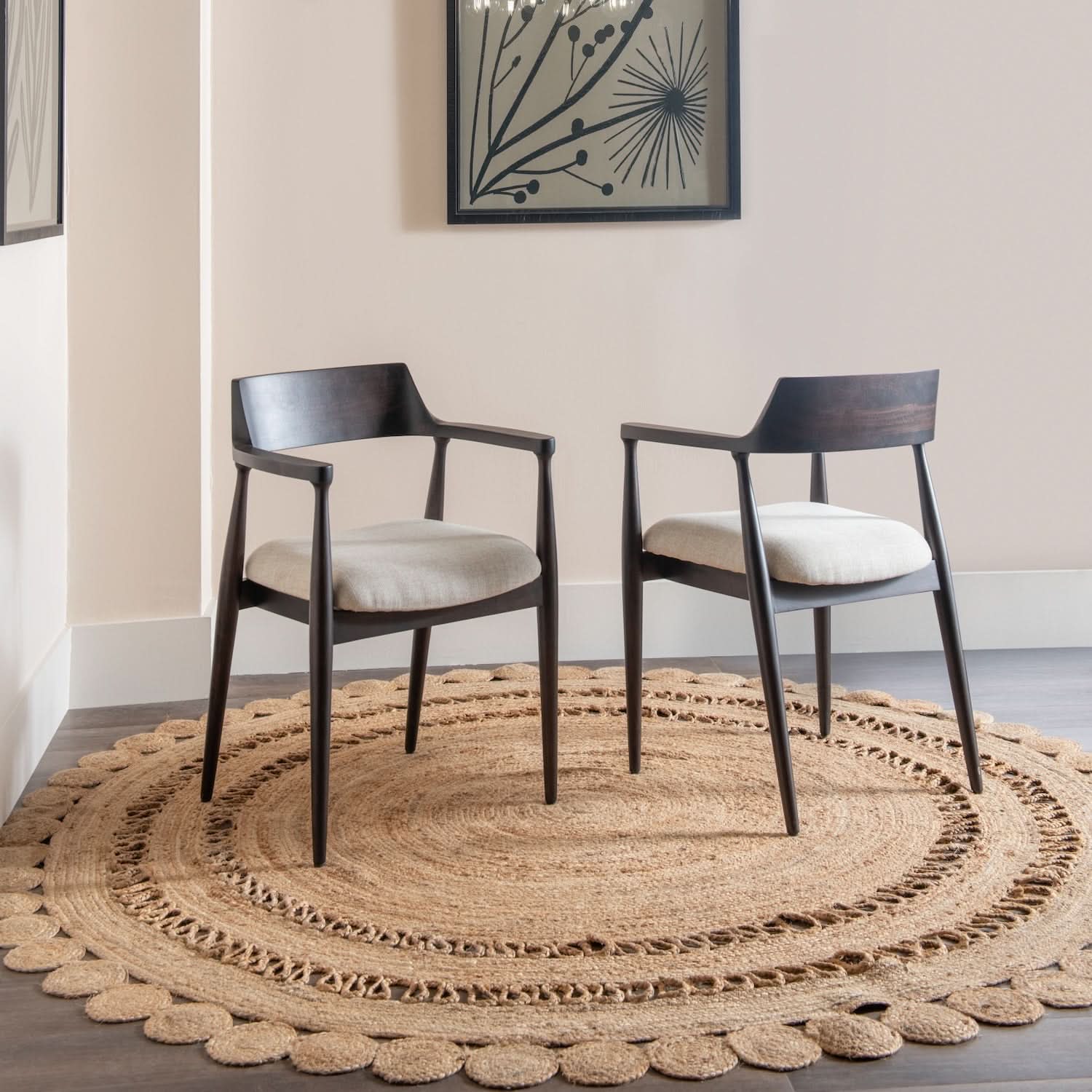 Amaroo Solid Mango Linen Upholstered Dining Arm Chair