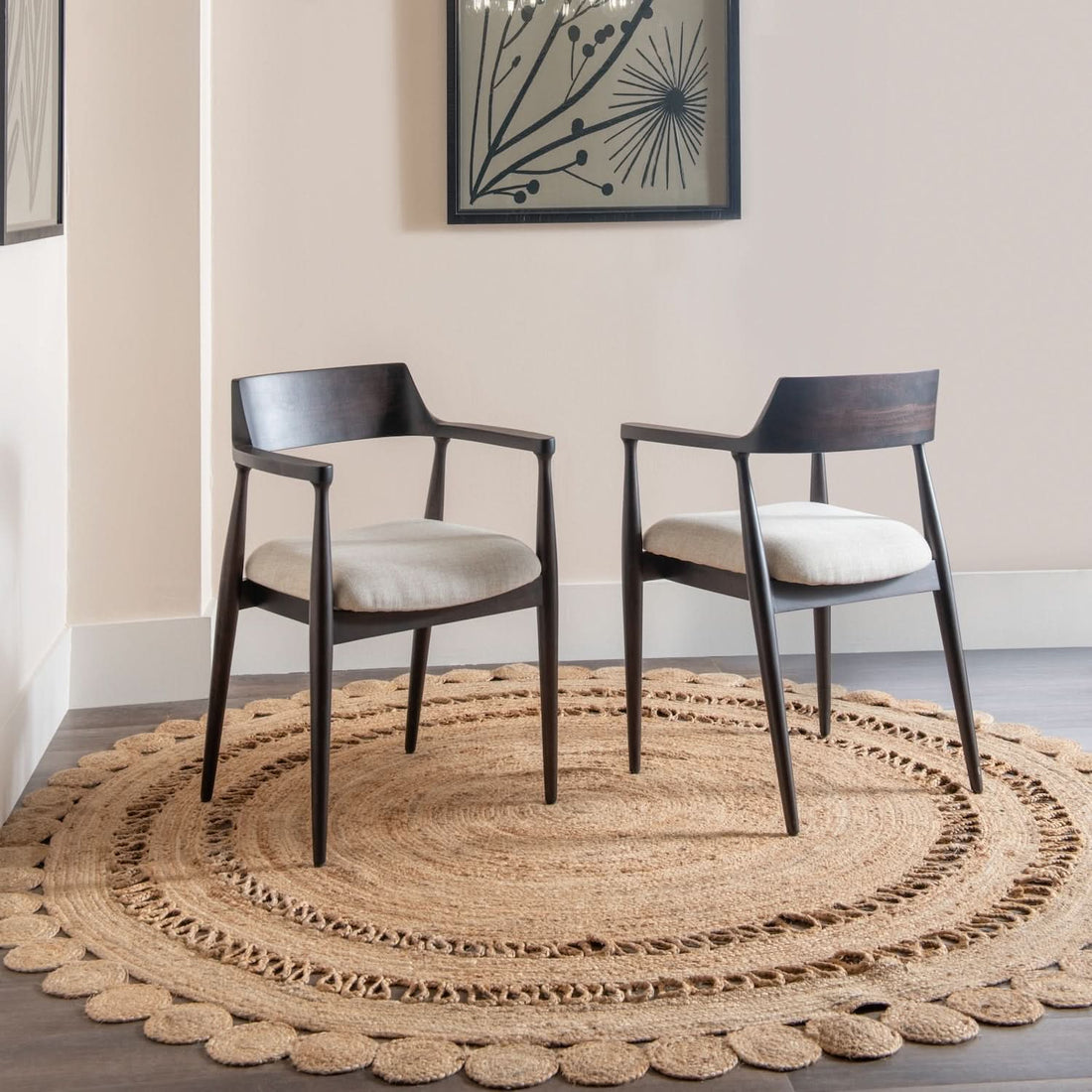Amaroo Solid Mango Linen Upholstered Dining Arm Chair