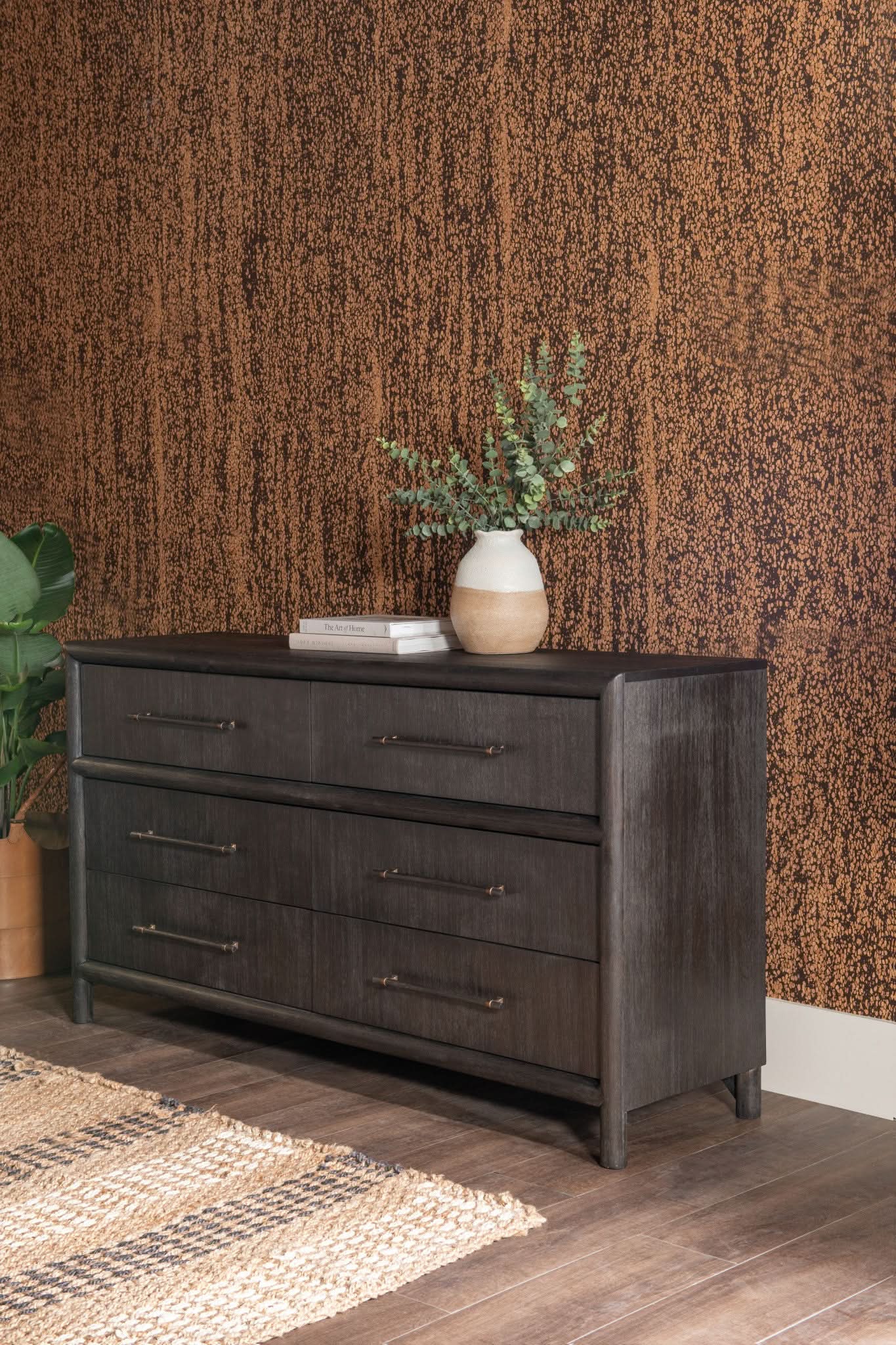Modus Furniture Dorsey Six Drawer Dresser in Basalt Grey Modus Furniture Dorsey Six Drawer Dresser in Basalt Grey