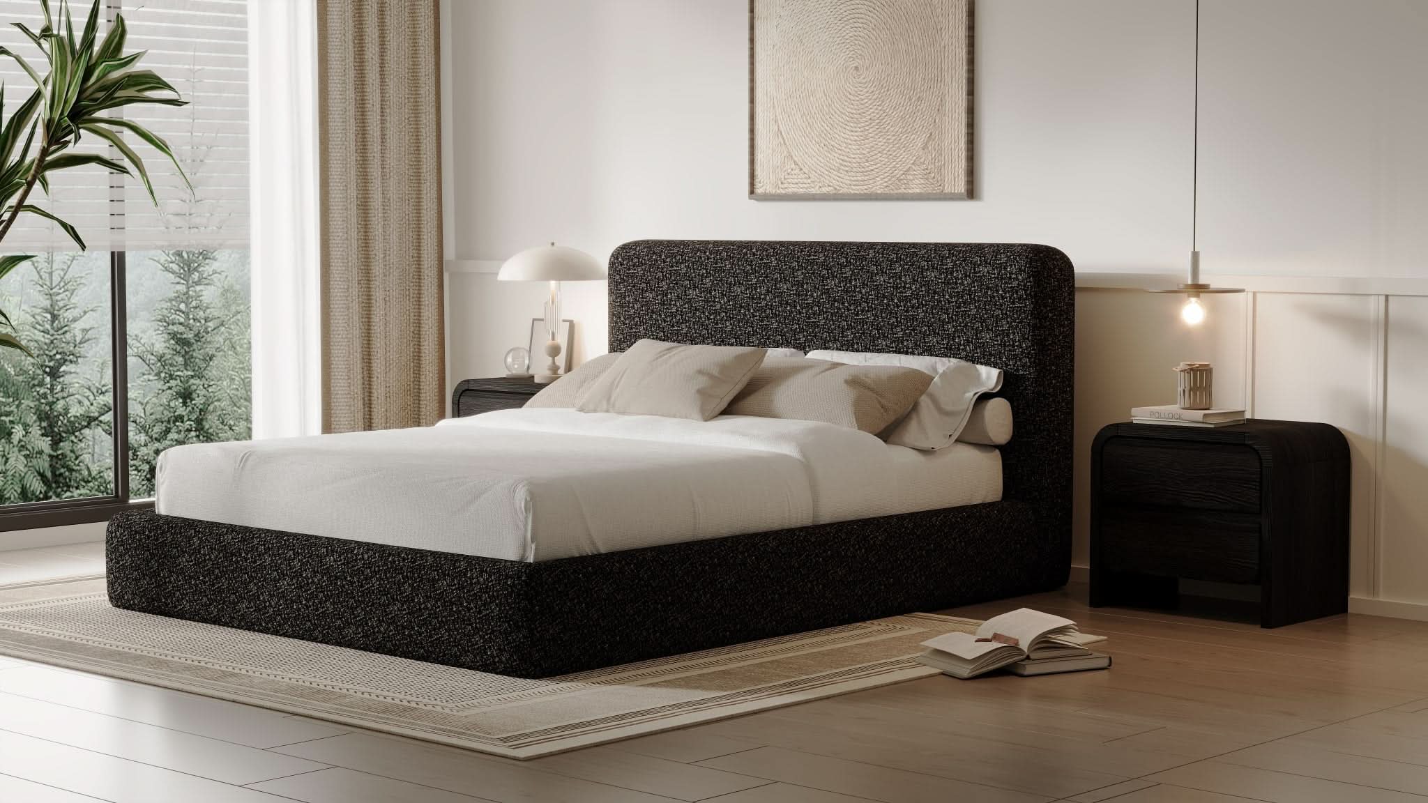 Elora Chenille Upholstered Platform Bed