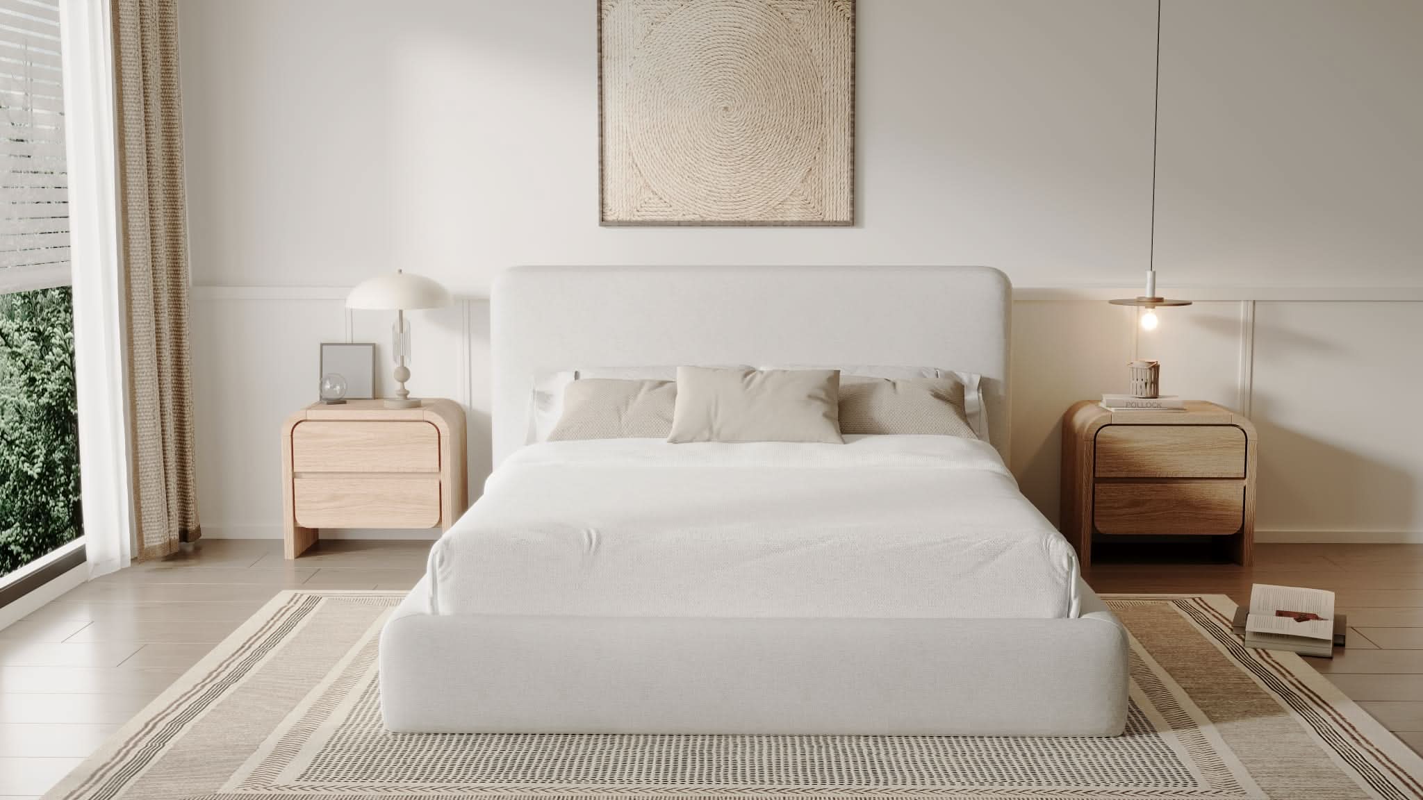 Elora Chenille Upholstered Platform Bed