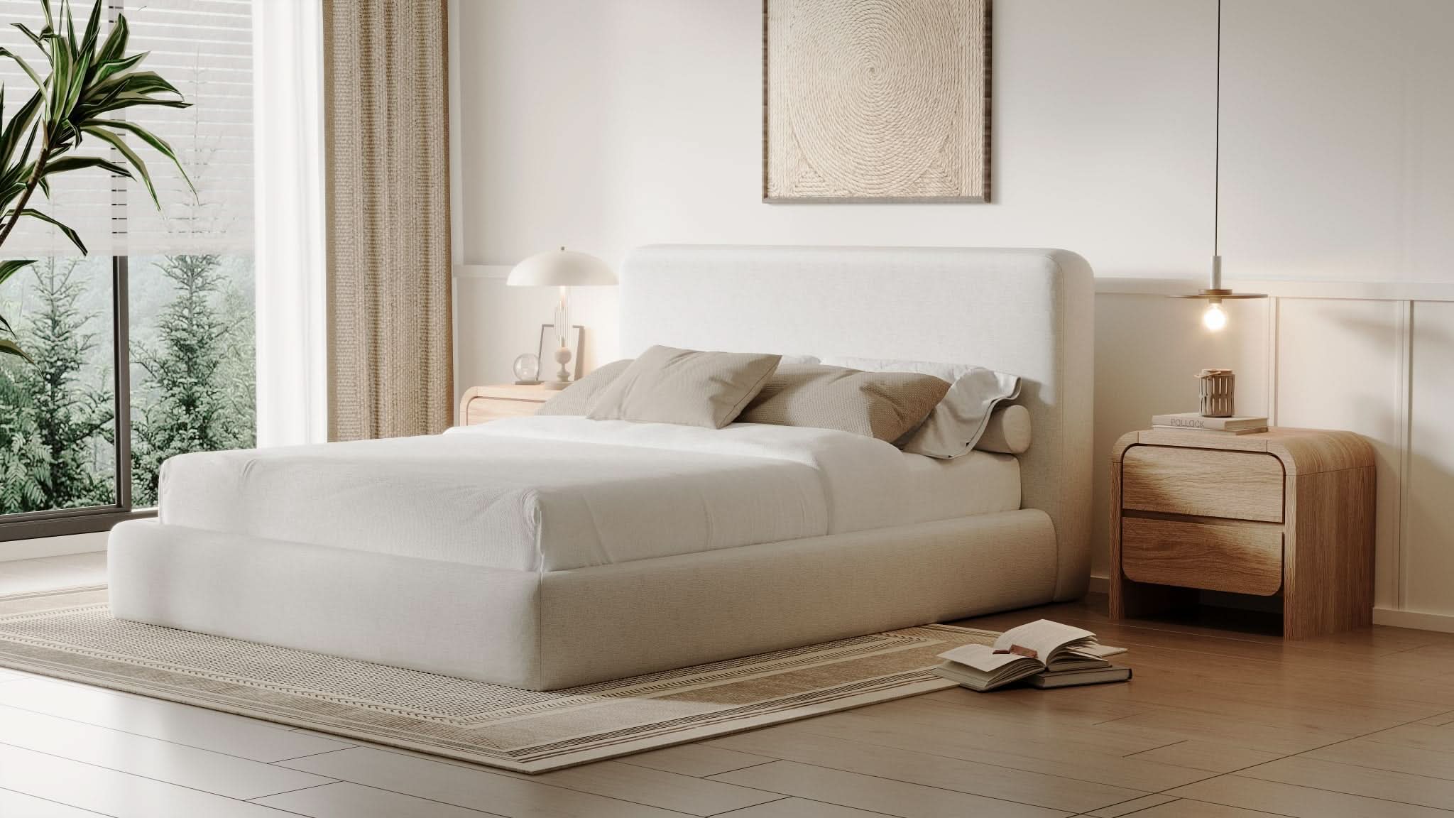 Elora Chenille Upholstered Platform Bed