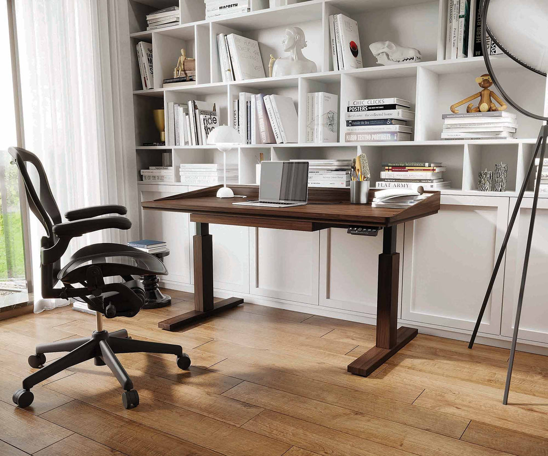 Copeland Odin Sit Stand Desk with Black Base