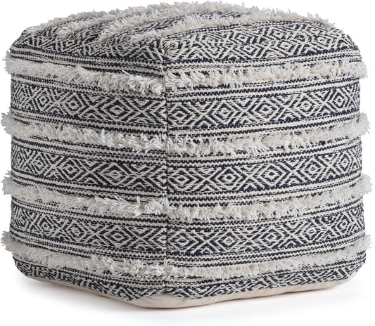Ouray Pouf - Blue/Ivory