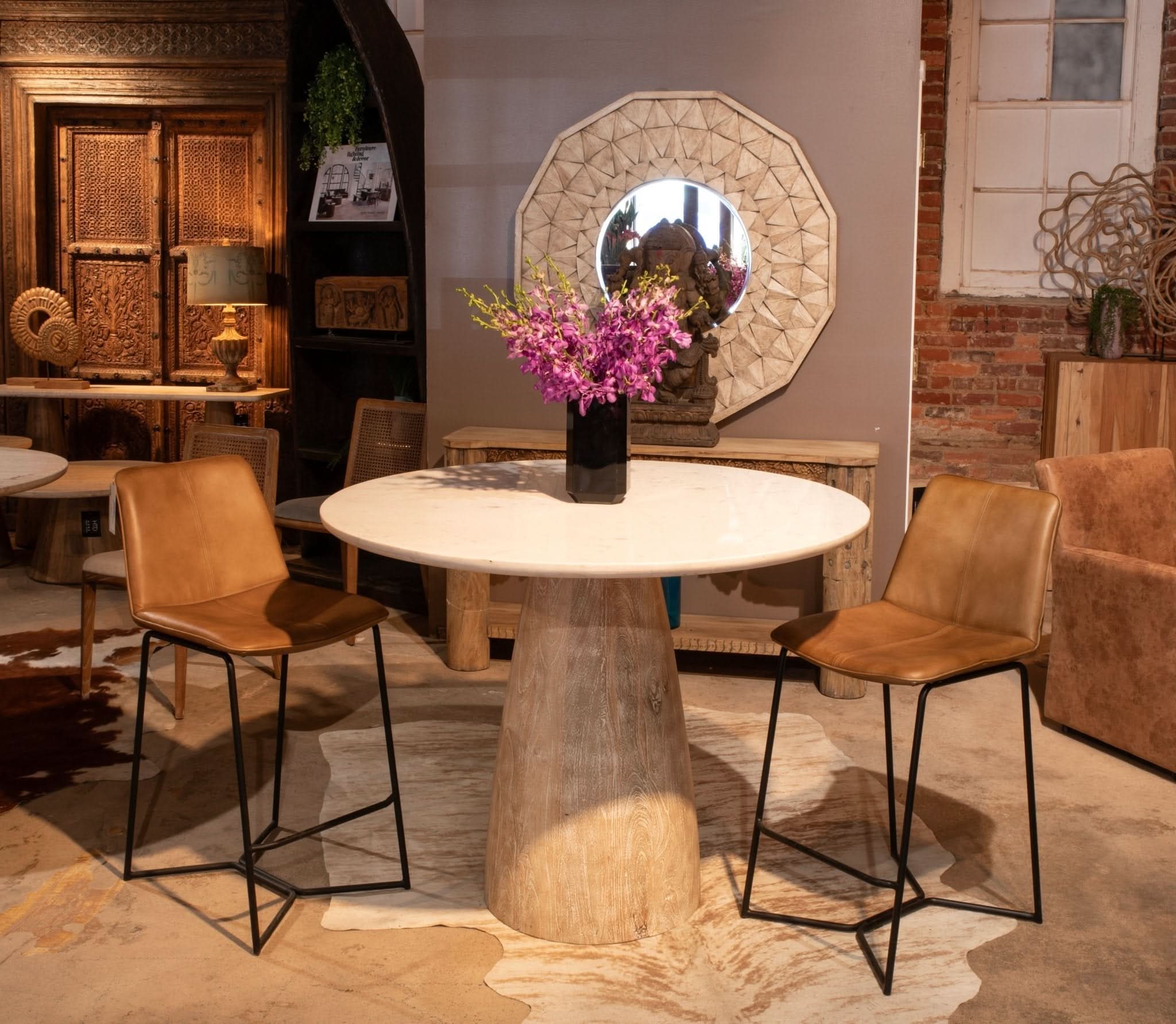 Brisbane Modern Leather Counter Chair - Home Trends & Design