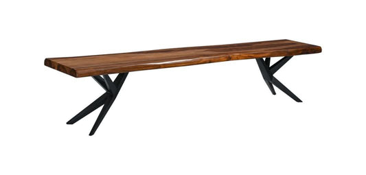 Rosewood 90" Live Edge Bench in Natural Sheesham - Home Trends & Design