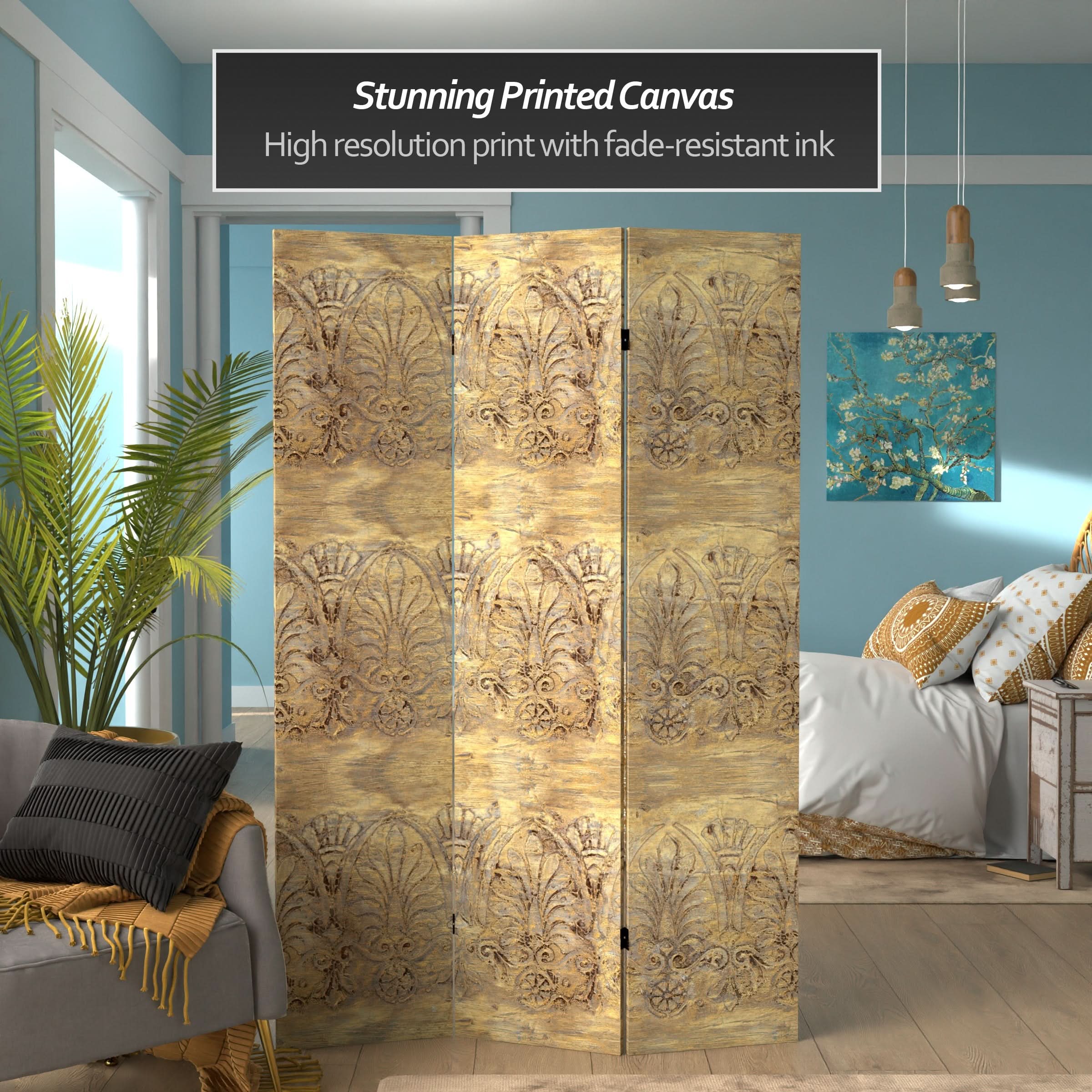 6 ft. Tall Baroque Flourish Canvas Room Divider