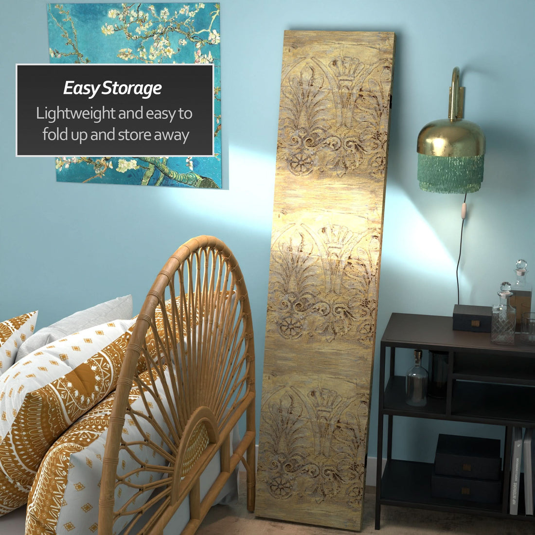 6 ft. Tall Baroque Flourish Canvas Room Divider