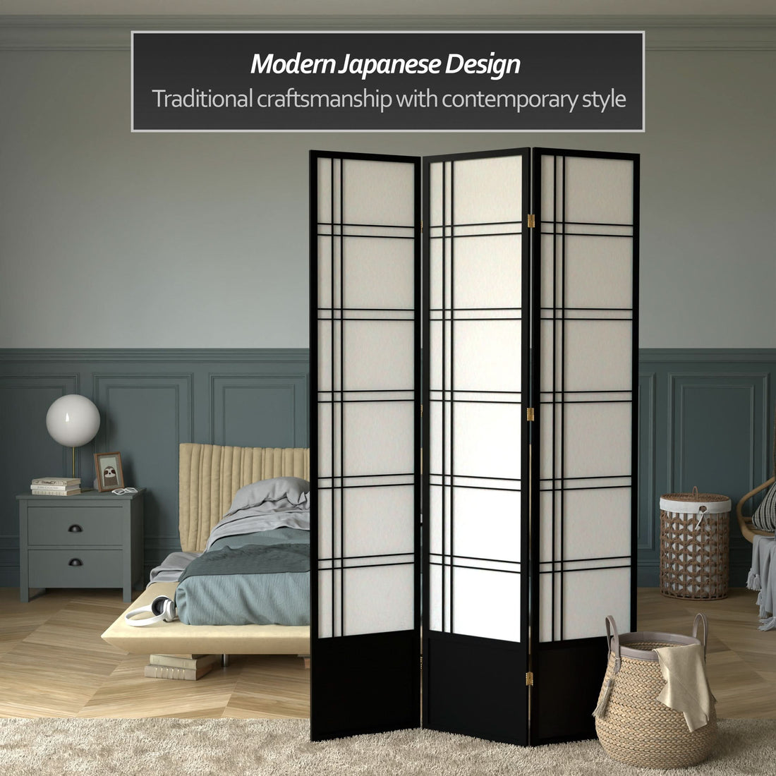 7 ft. Tall Double Cross Shoji Screen
