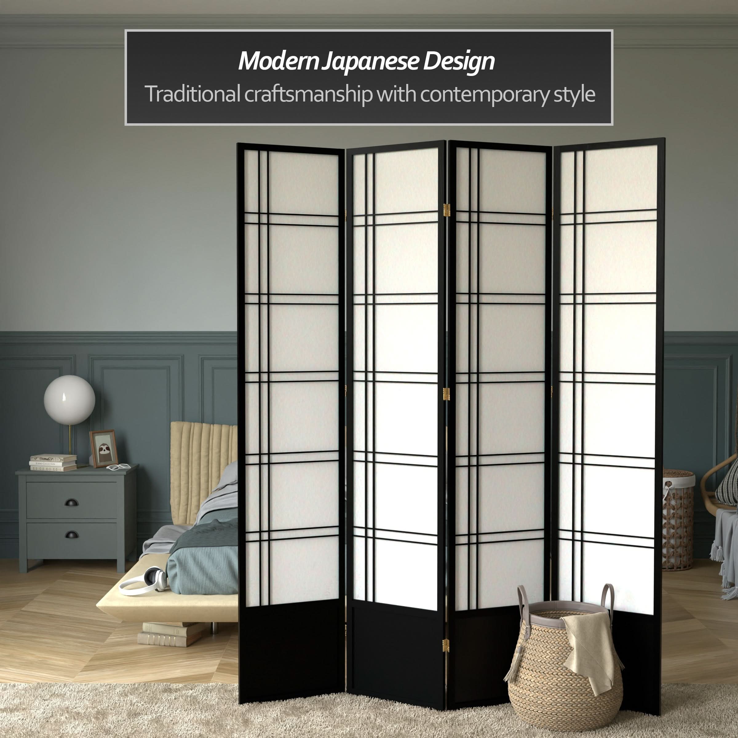 7 ft. Tall Double Cross Shoji Screen