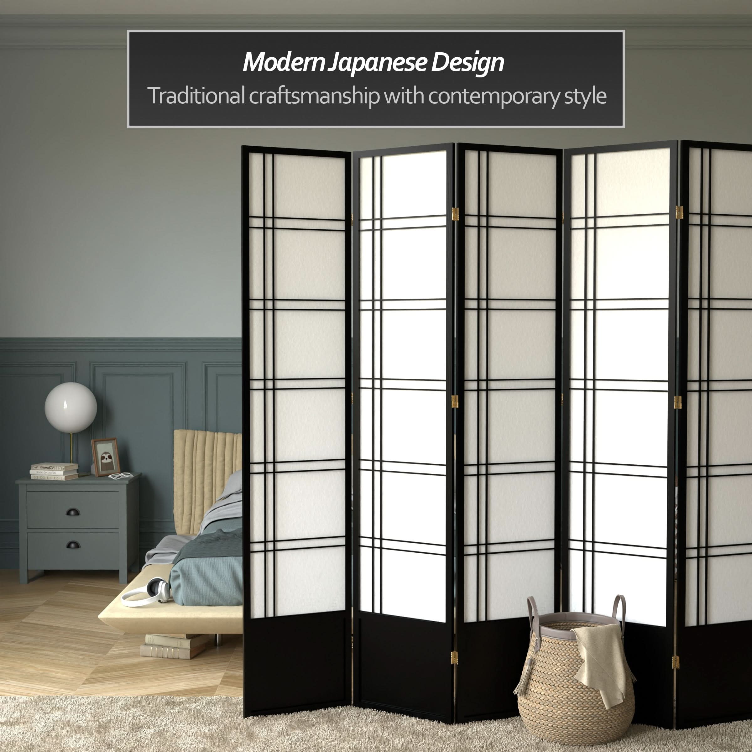 7 ft. Tall Double Cross Shoji Screen