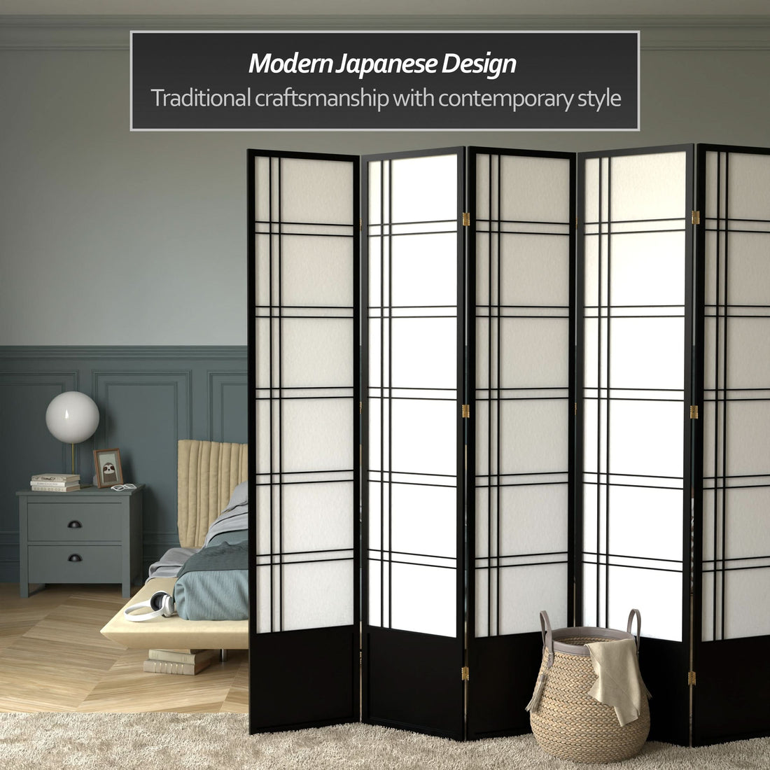 7 ft. Tall Double Cross Shoji Screen