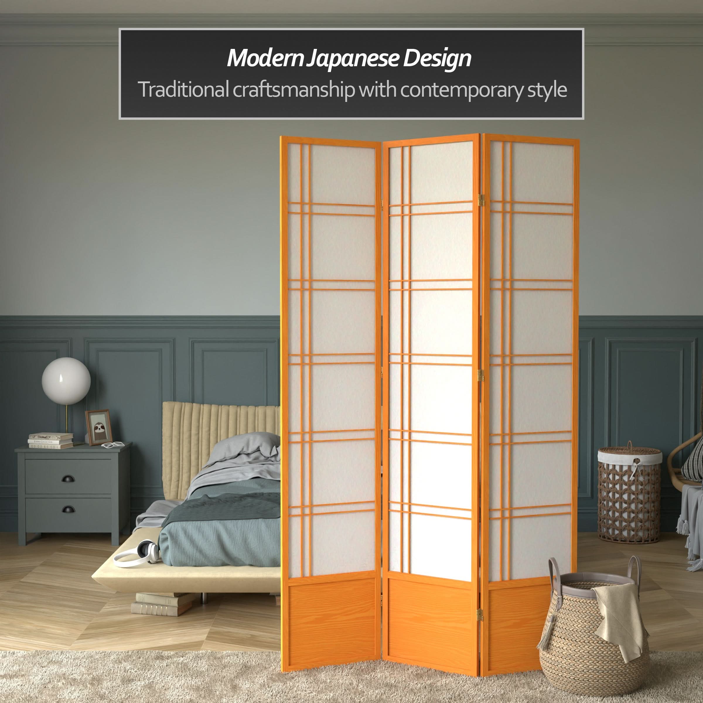 7 ft. Tall Double Cross Shoji Screen