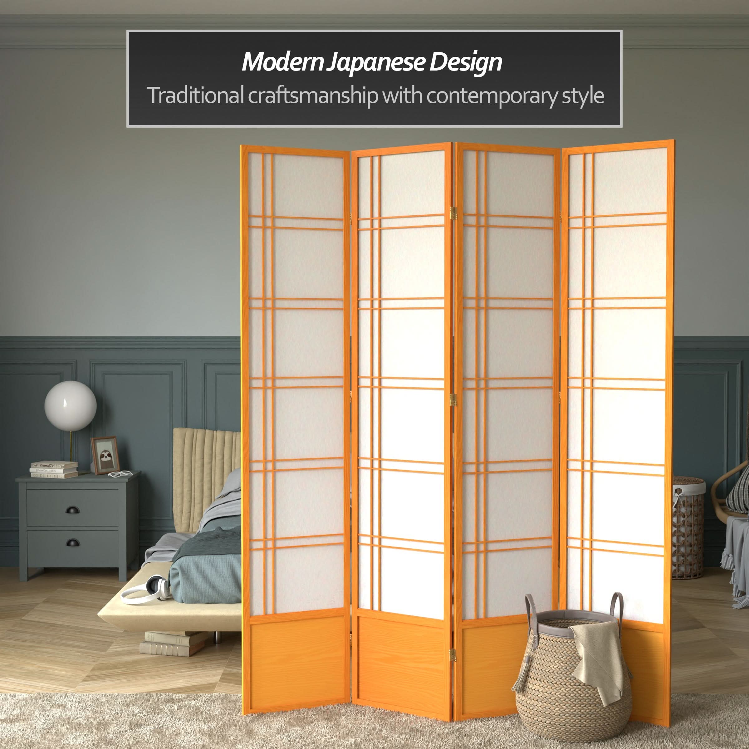 7 ft. Tall Double Cross Shoji Screen