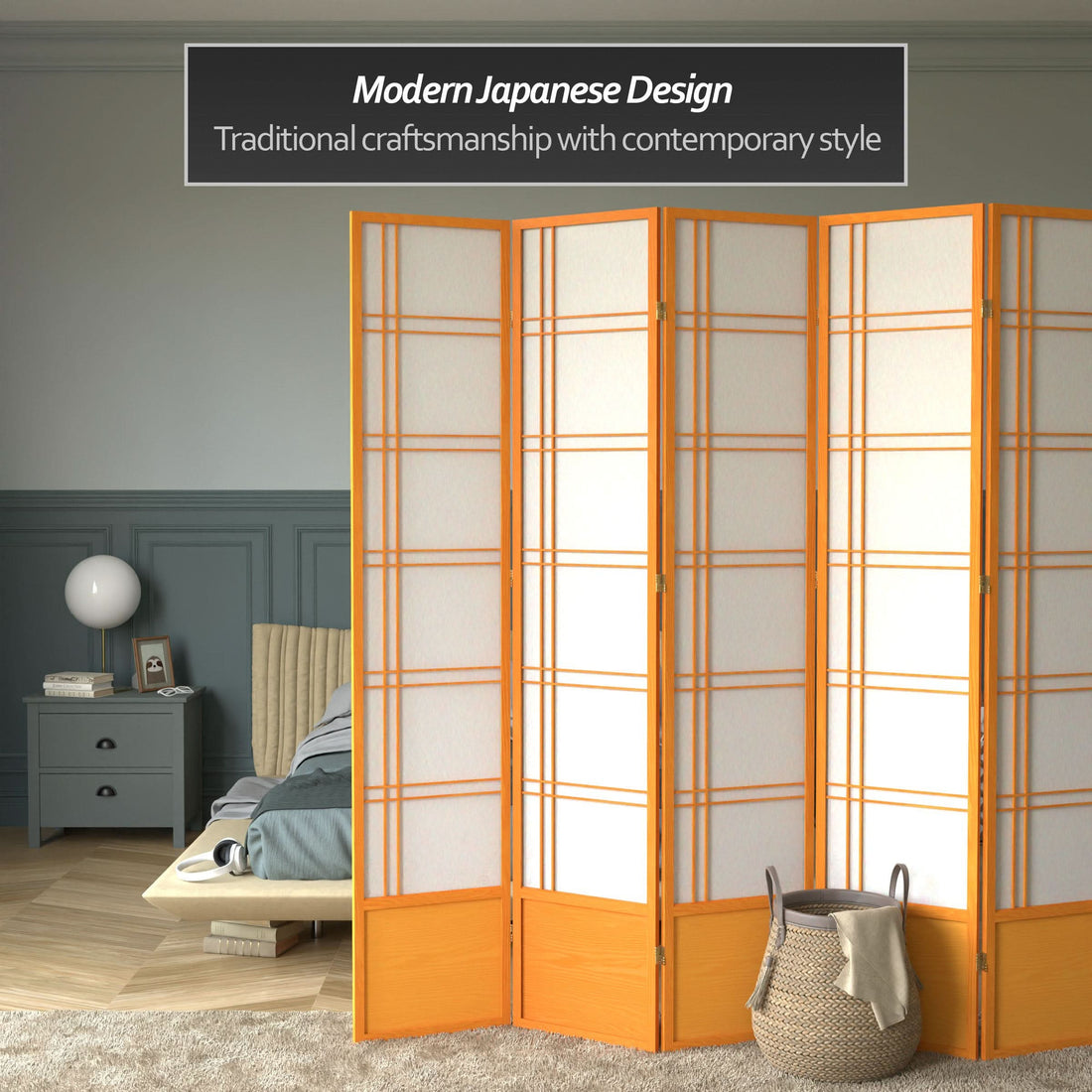 7 ft. Tall Double Cross Shoji Screen