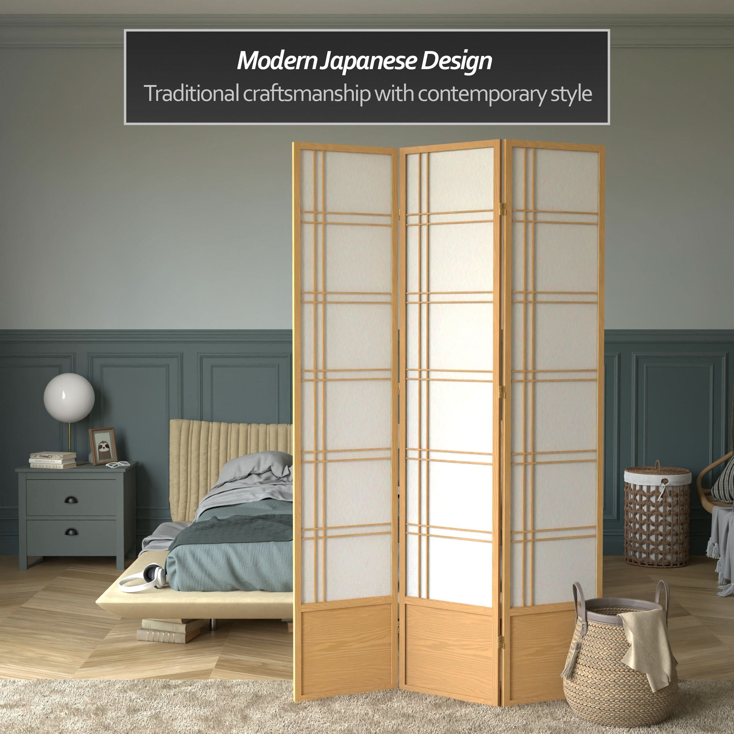 7 ft. Tall Double Cross Shoji Screen