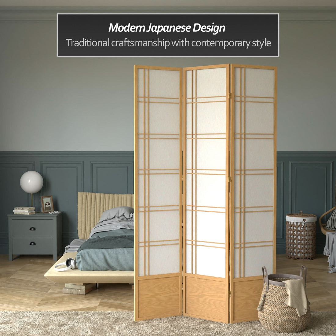 7 ft. Tall Double Cross Shoji Screen