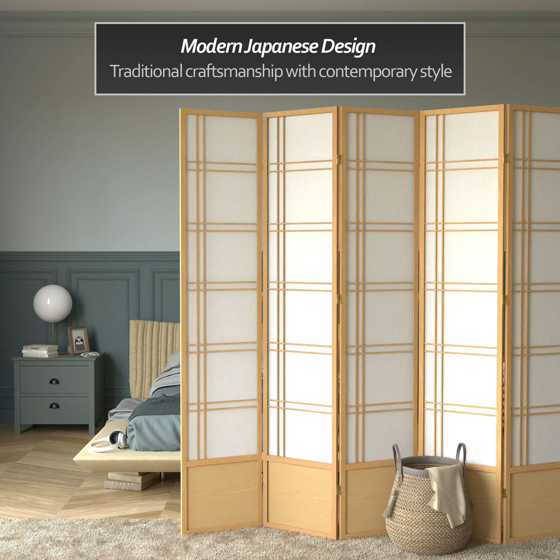 7 ft. Tall Double Cross Shoji Screen