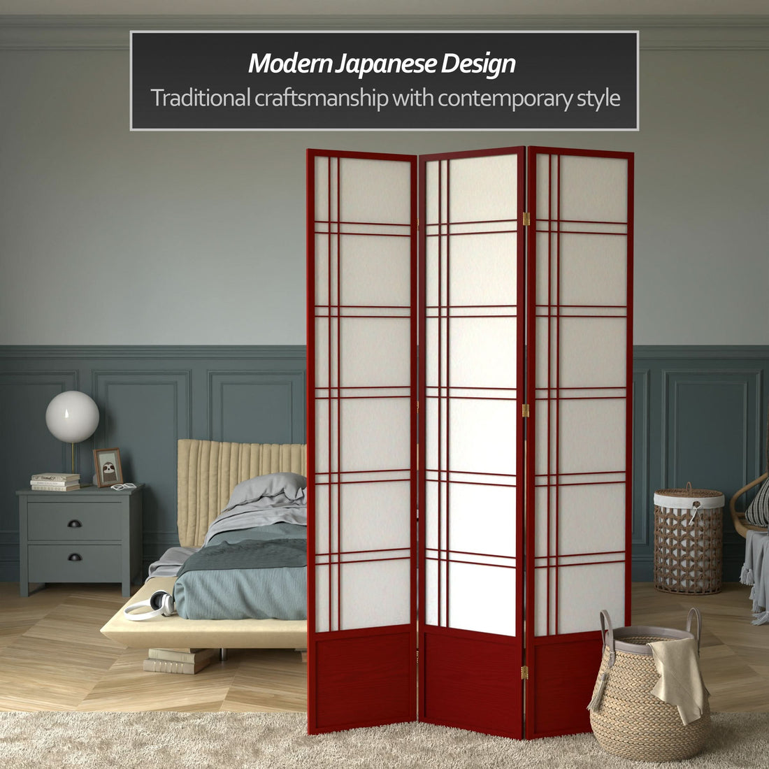 7 ft. Tall Double Cross Shoji Screen