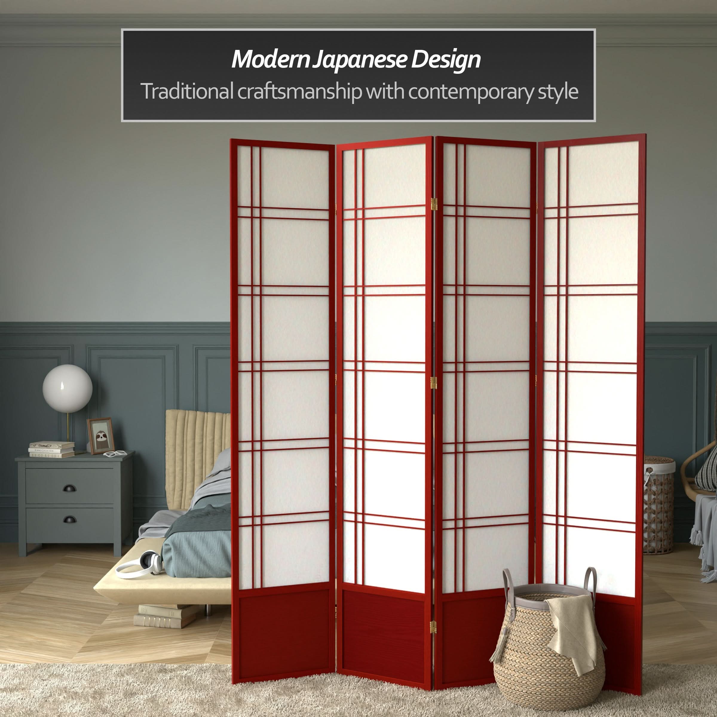 7 ft. Tall Double Cross Shoji Screen