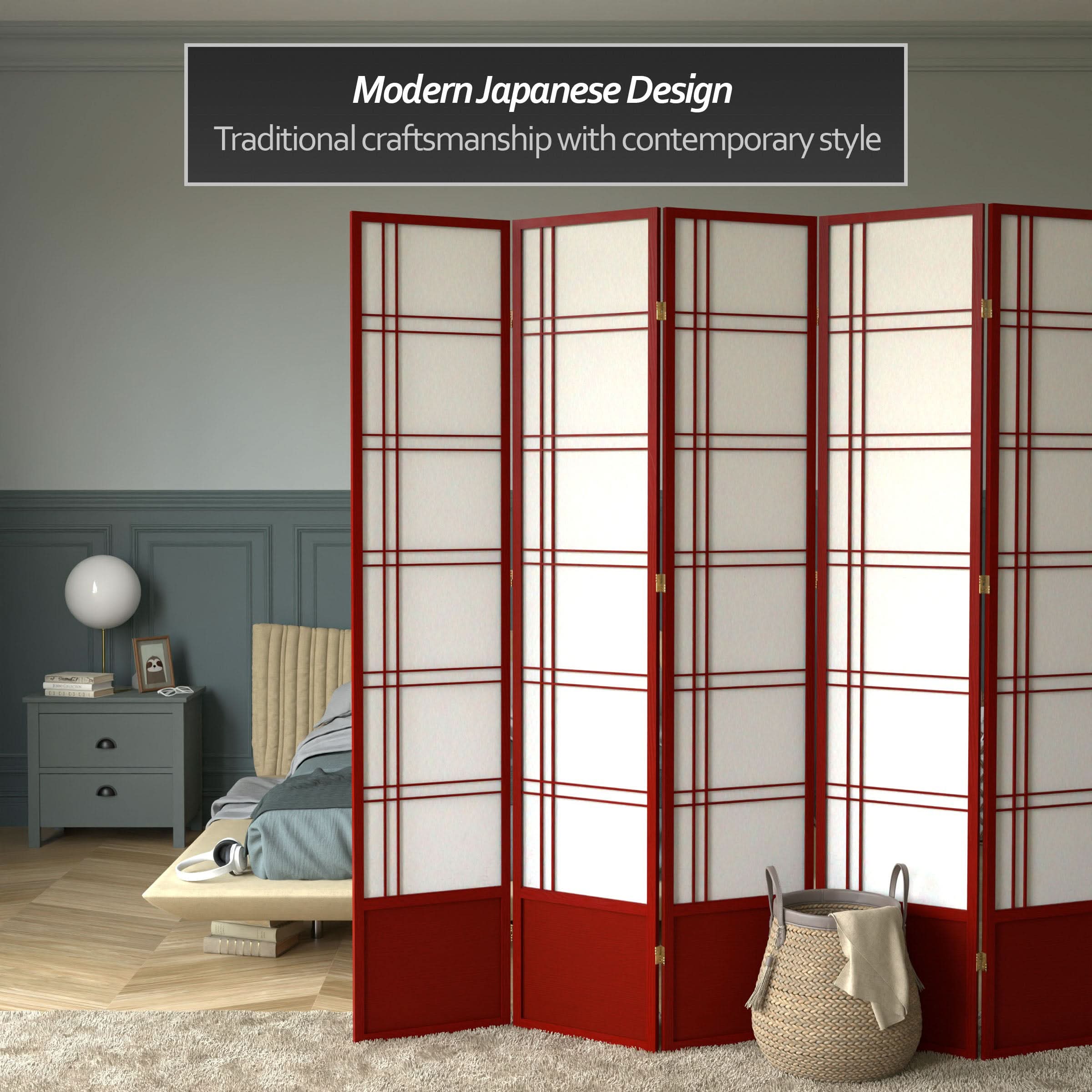 7 ft. Tall Double Cross Shoji Screen