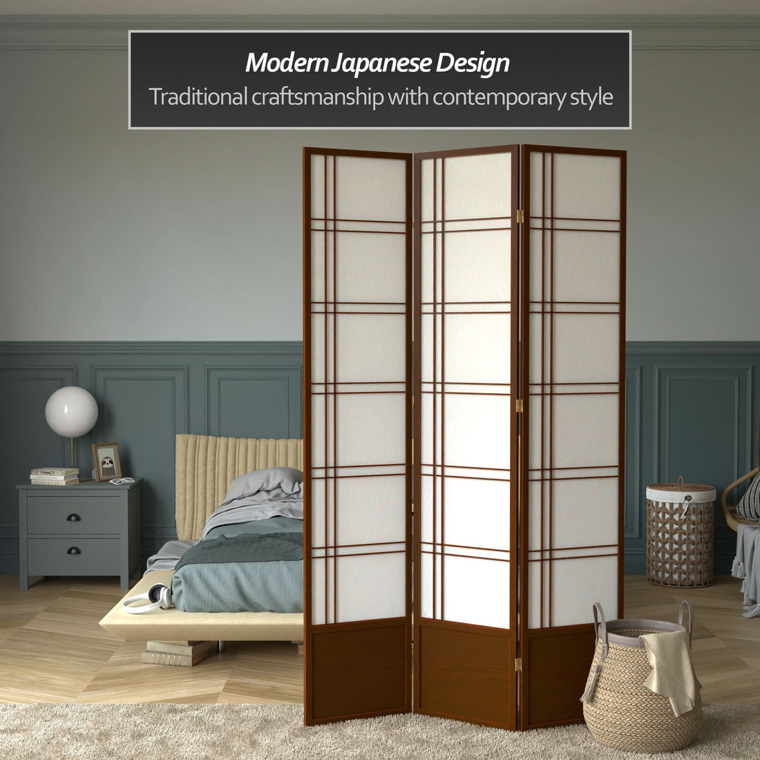 7 ft. Tall Double Cross Shoji Screen