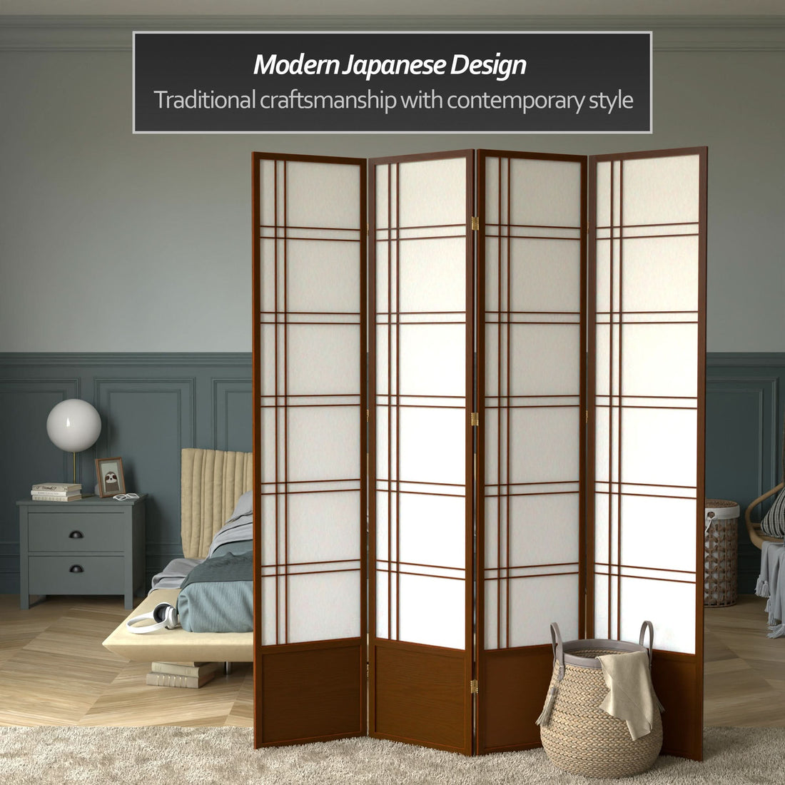 7 ft. Tall Double Cross Shoji Screen