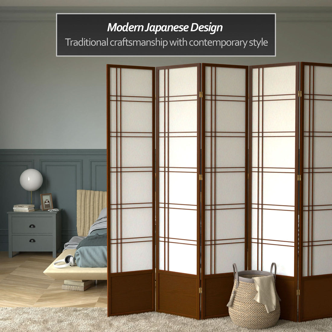 7 ft. Tall Double Cross Shoji Screen