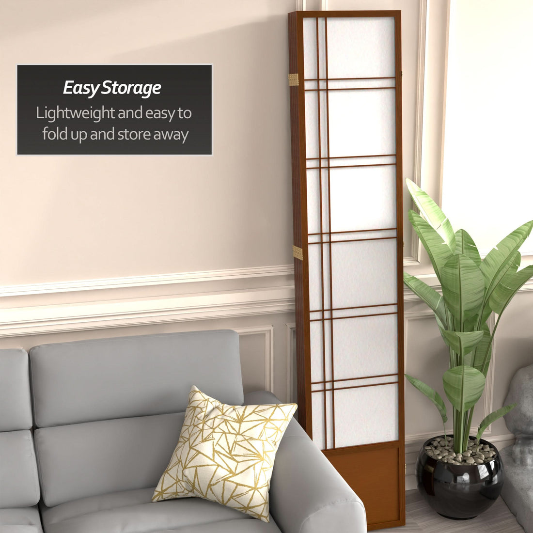 7 ft. Tall Double Cross Shoji Screen