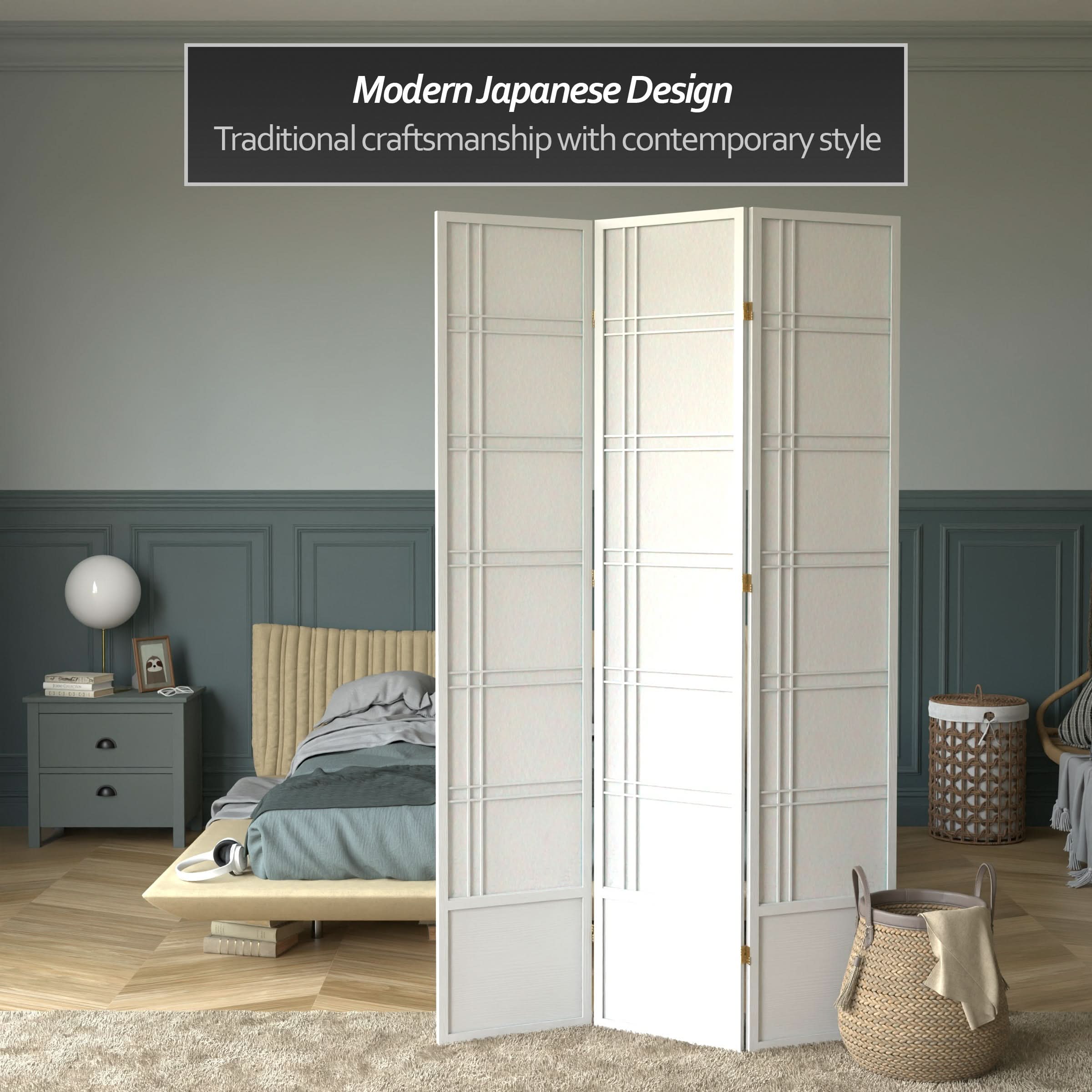 7 ft. Tall Double Cross Shoji Screen