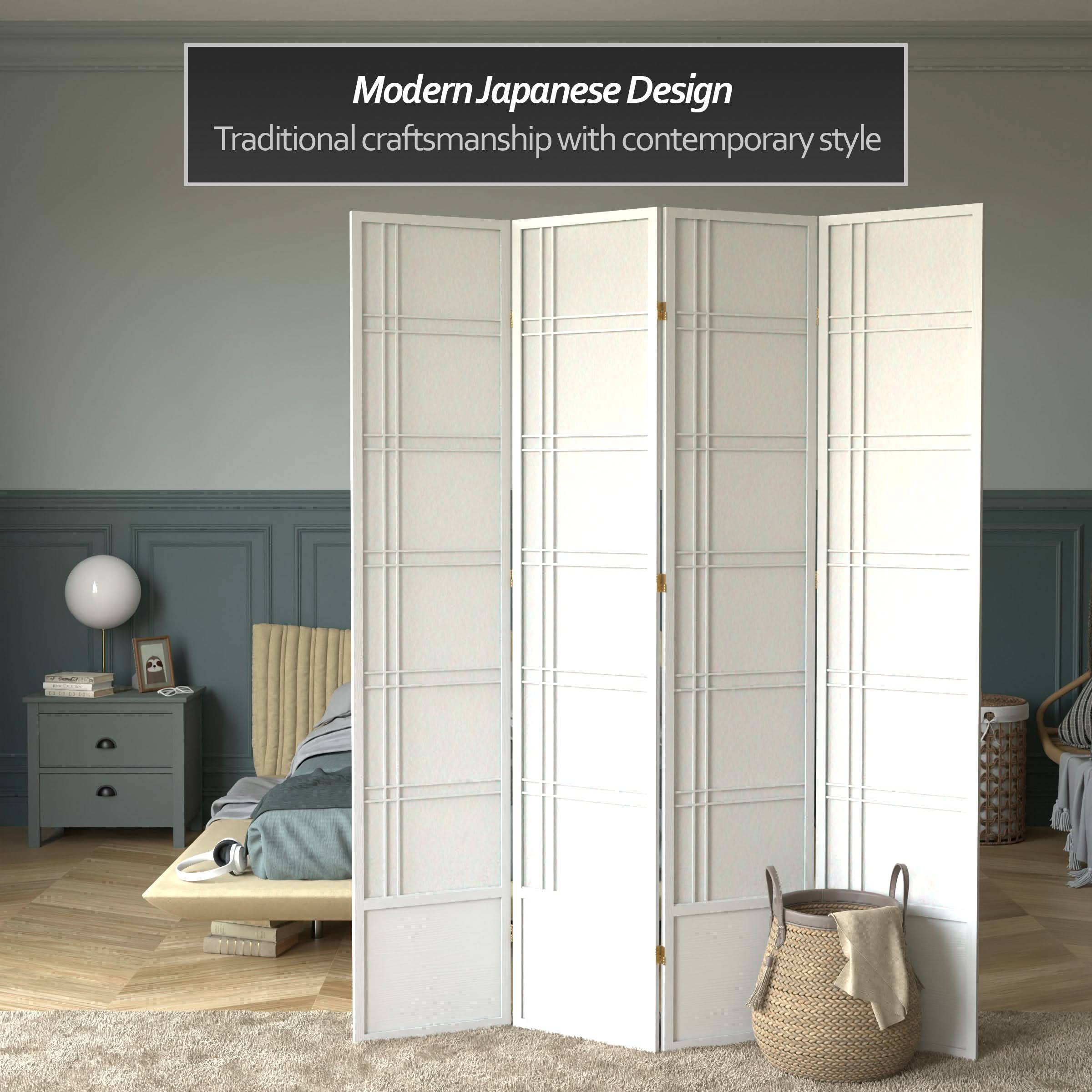 7 ft. Tall Double Cross Shoji Screen
