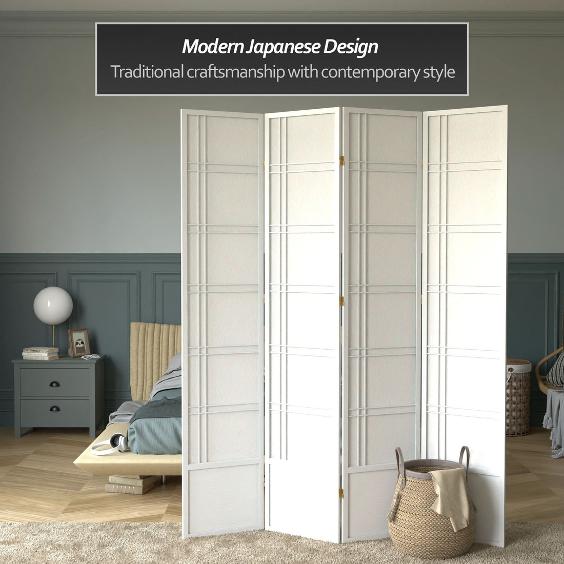 7 ft. Tall Double Cross Shoji Screen