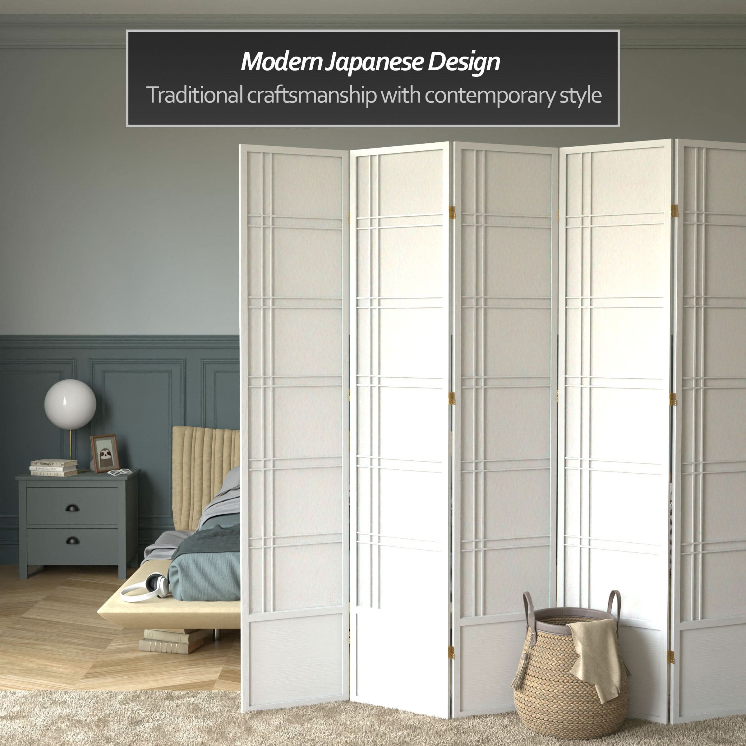 7 ft. Tall Double Cross Shoji Screen