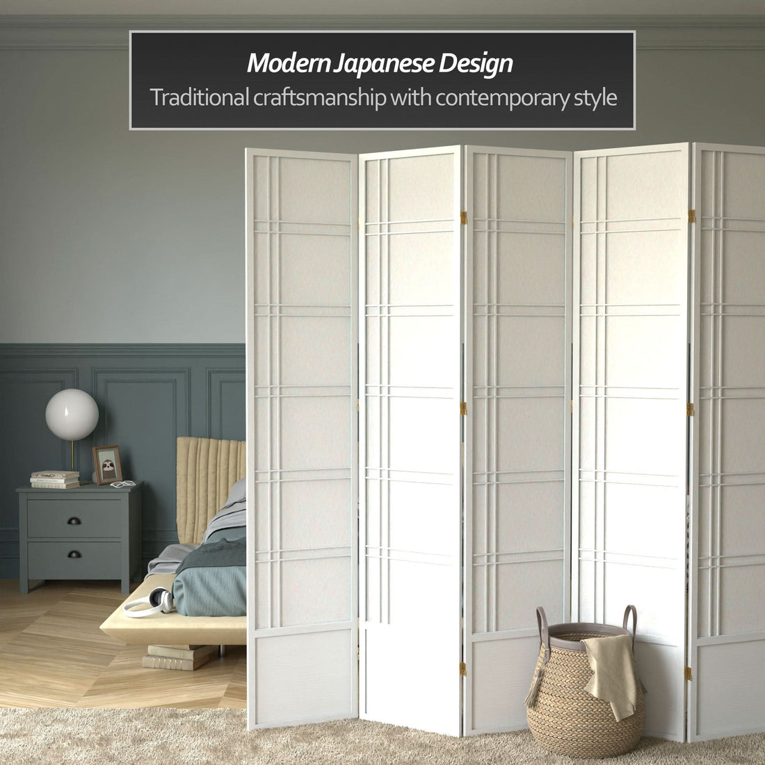 7 ft. Tall Double Cross Shoji Screen