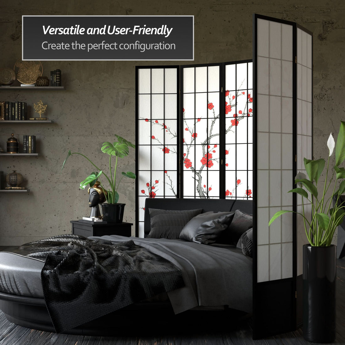 7 ft. Tall Cherry Blossom Shoji Screen