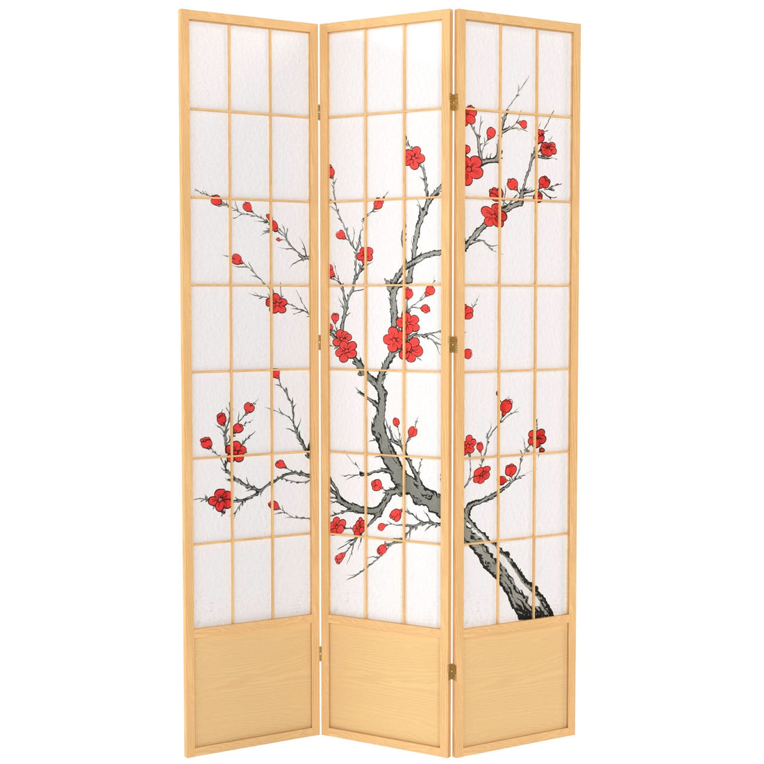 7 ft. Tall Cherry Blossom Shoji Screen