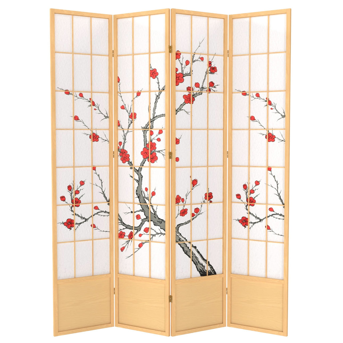 7 ft. Tall Cherry Blossom Shoji Screen
