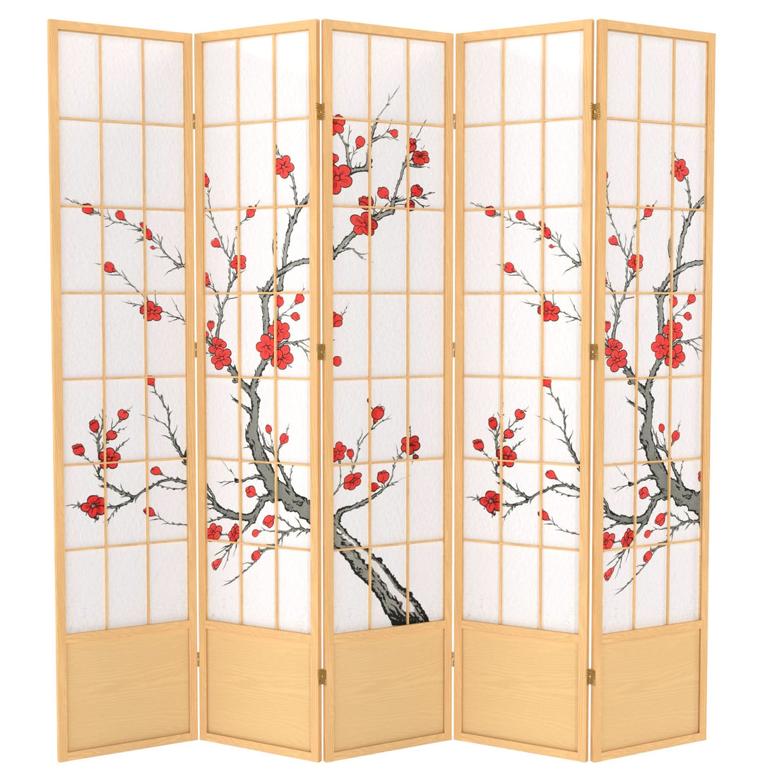 7 ft. Tall Cherry Blossom Shoji Screen