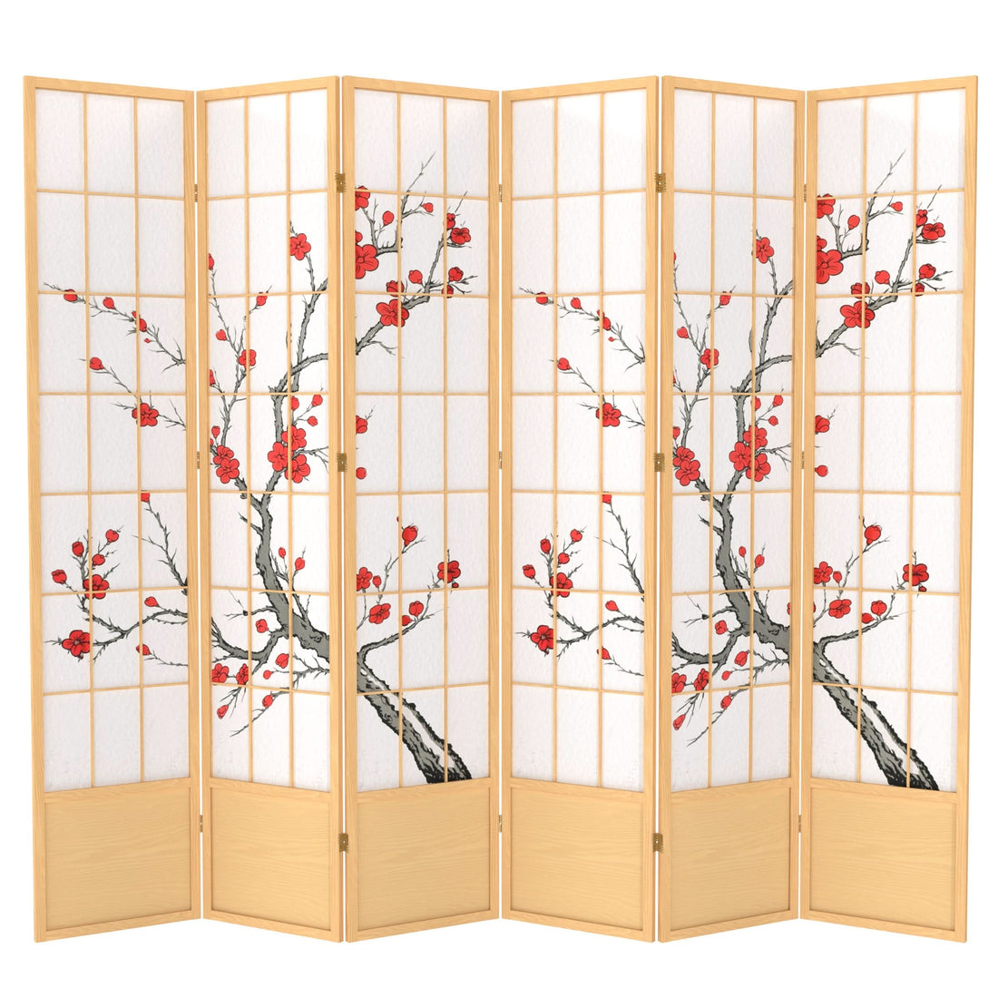 7 ft. Tall Cherry Blossom Shoji Screen