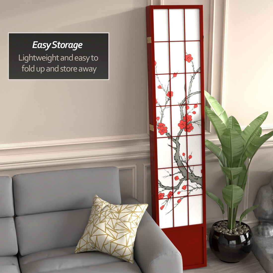 7 ft. Tall Cherry Blossom Shoji Screen