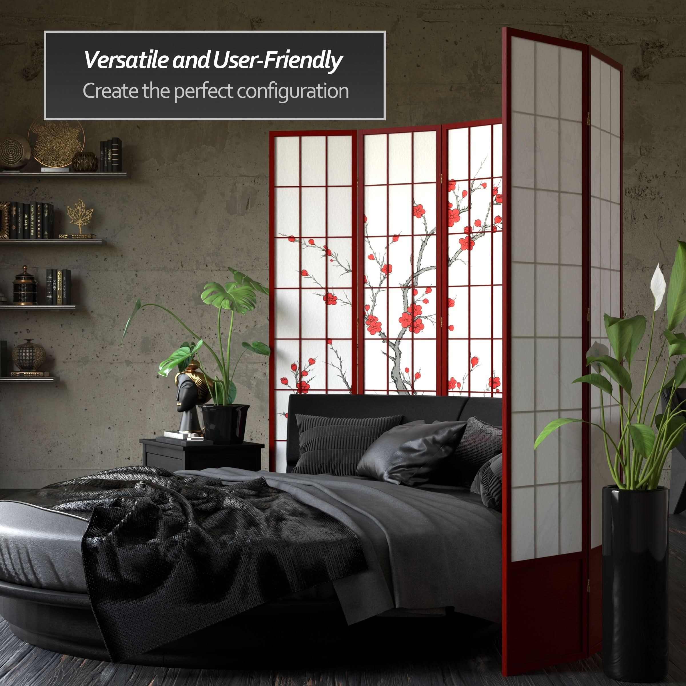 7 ft. Tall Cherry Blossom Shoji Screen