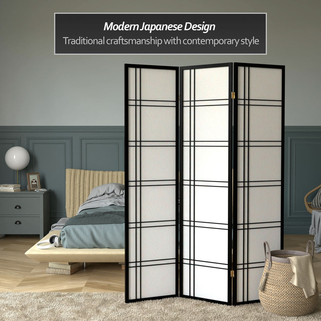 6 ft. Tall Double Cross Shoji Screen