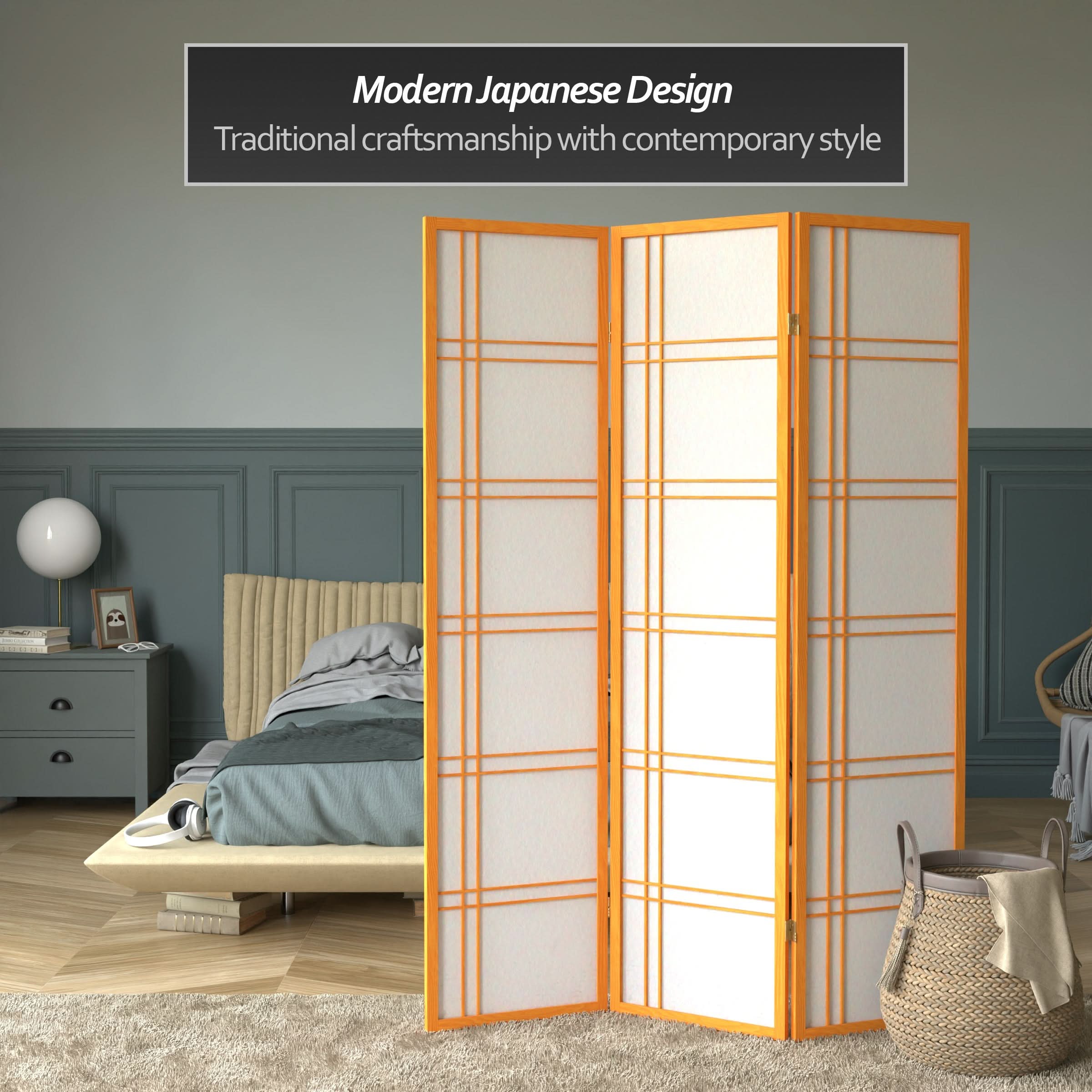 6 ft. Tall Double Cross Shoji Screen
