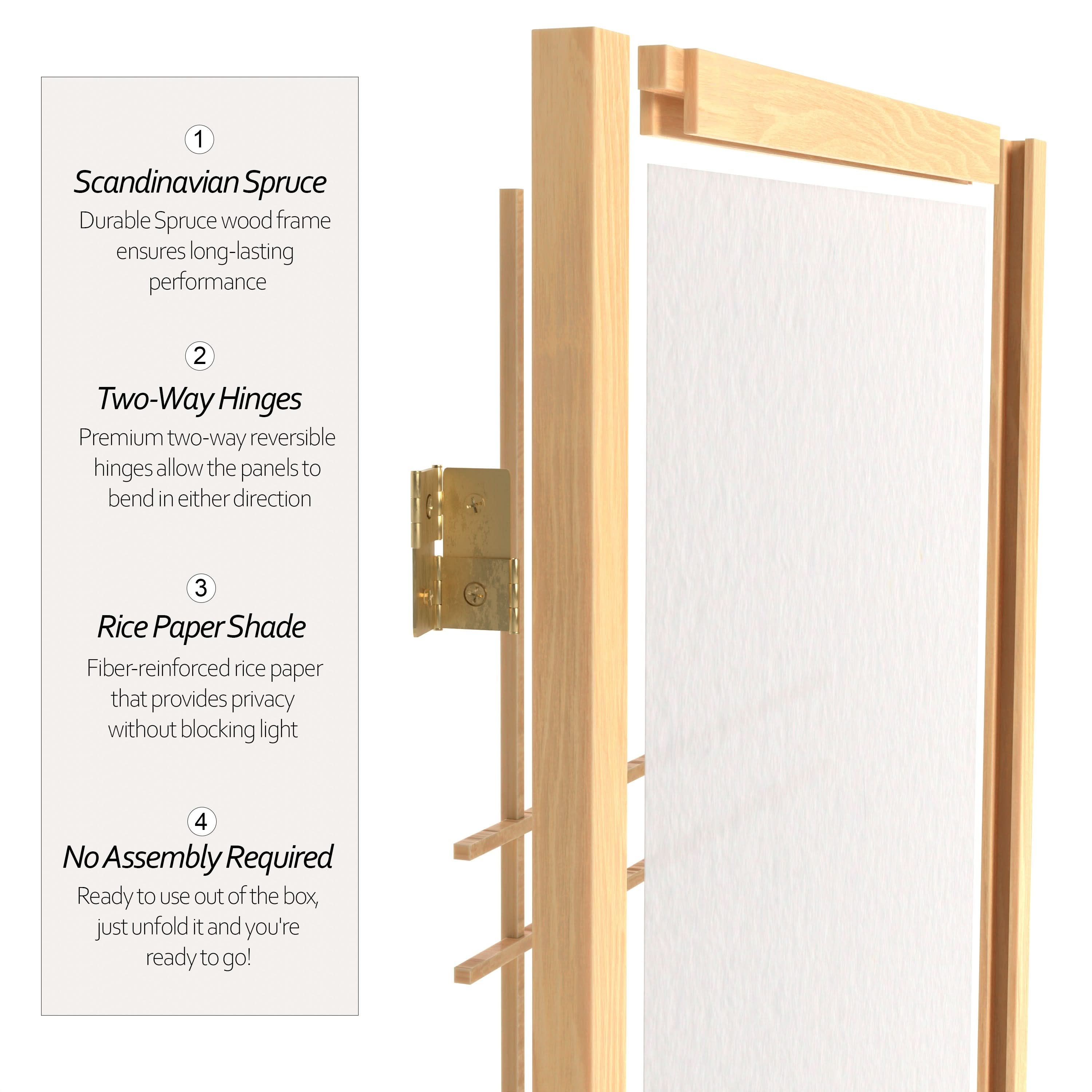 6 ft. Tall Double Cross Shoji Screen