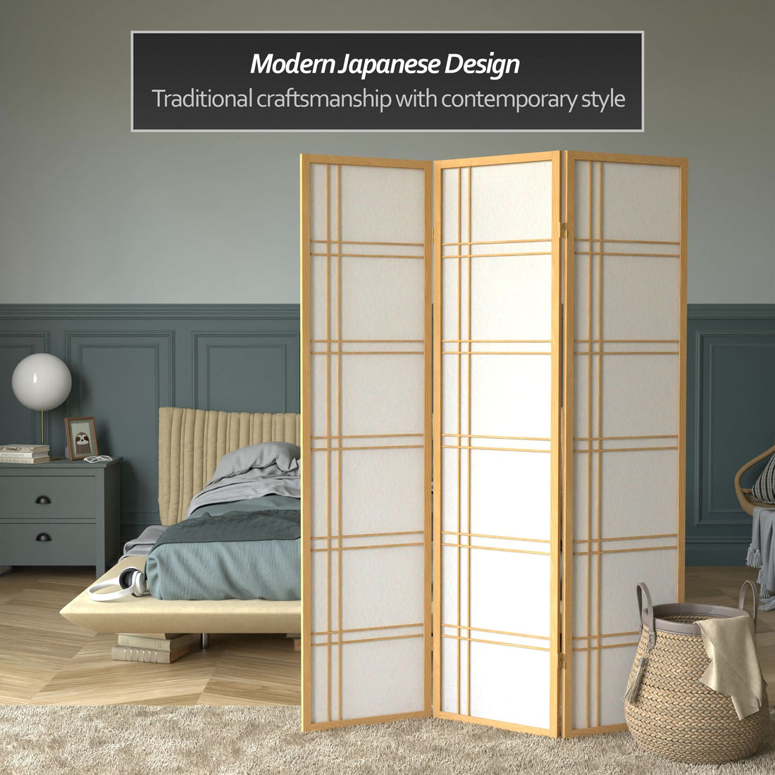 6 ft. Tall Double Cross Shoji Screen