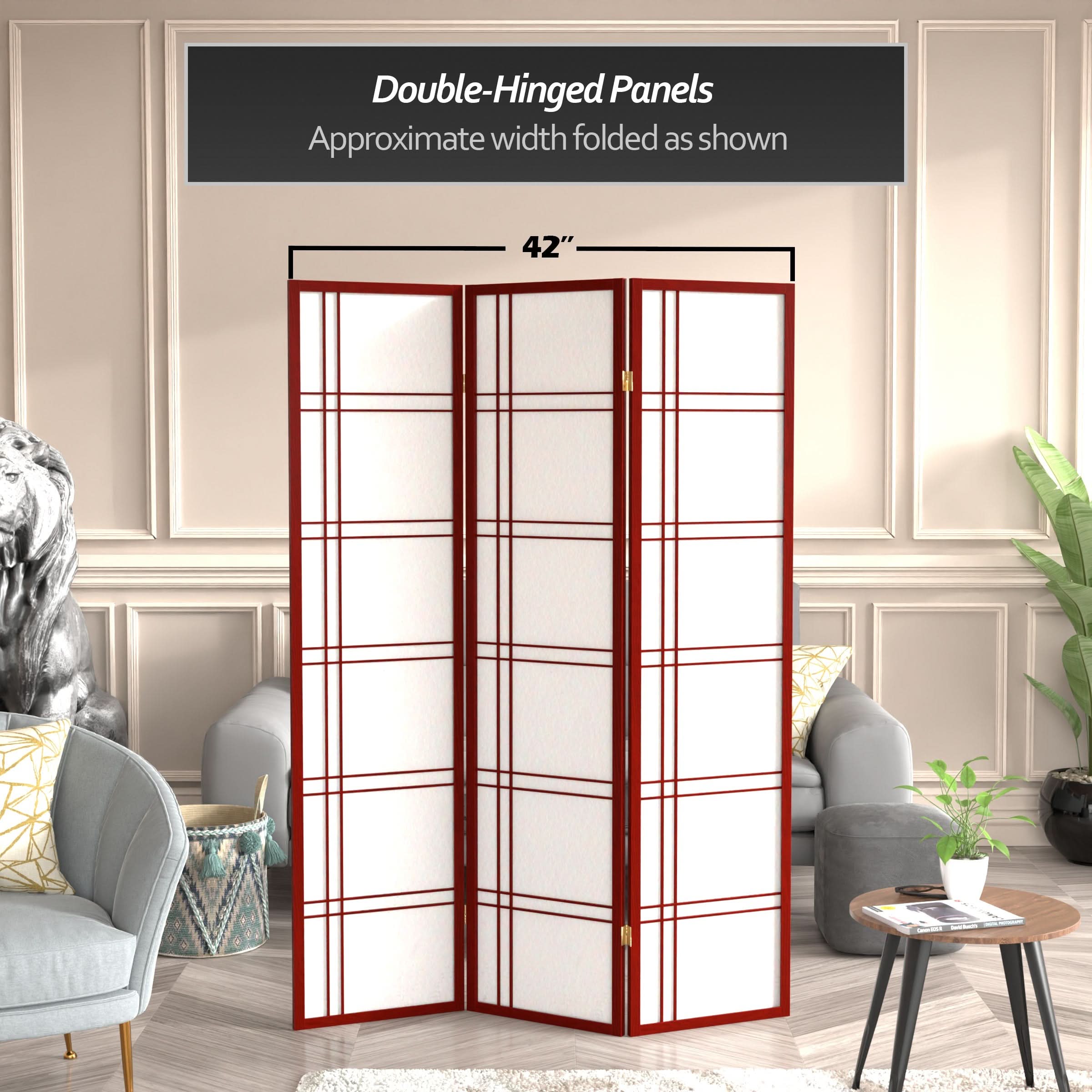 6 ft. Tall Double Cross Shoji Screen